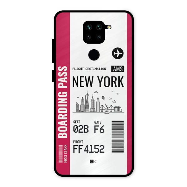 New York Boarding Pass Metal Back Case for Redmi Note 9
