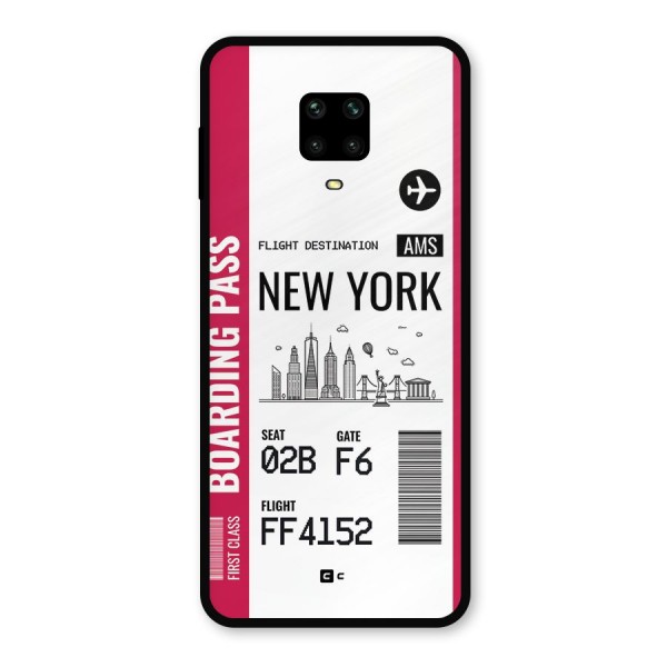 New York Boarding Pass Metal Back Case for Redmi Note 9 Pro Max