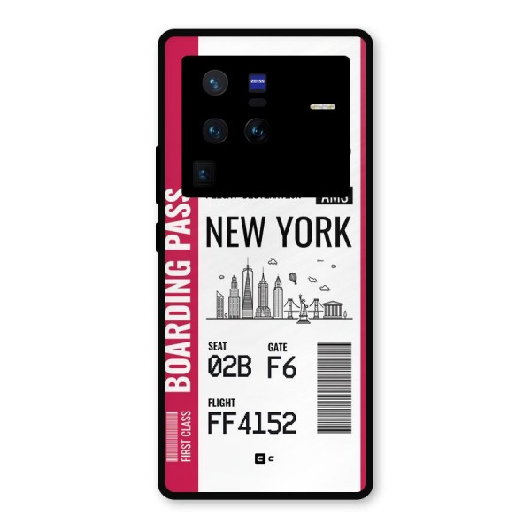 New York Boarding Pass Metal Back Case for Vivo X80 Pro