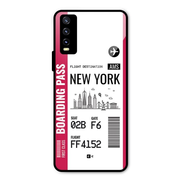 New York Boarding Pass Metal Back Case for Vivo Y20g