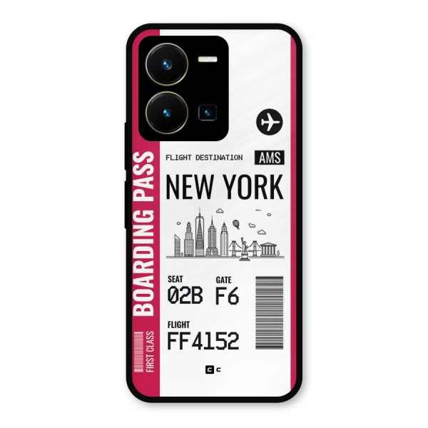 New York Boarding Pass Metal Back Case for Vivo Y35