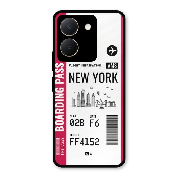 New York Boarding Pass Metal Back Case for Vivo Y36