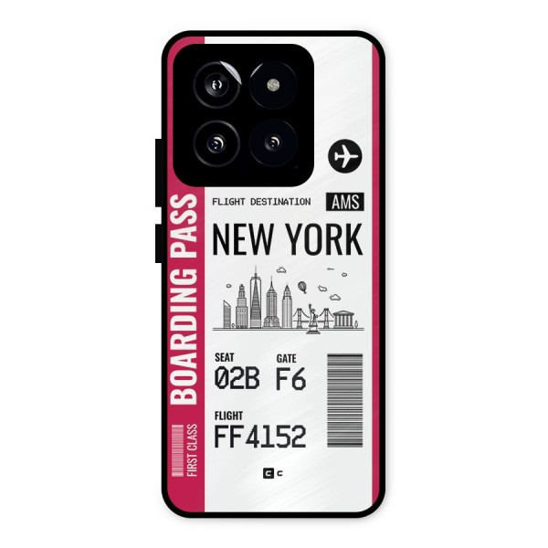 New York Boarding Pass Metal Back Case for Xiaomi 14