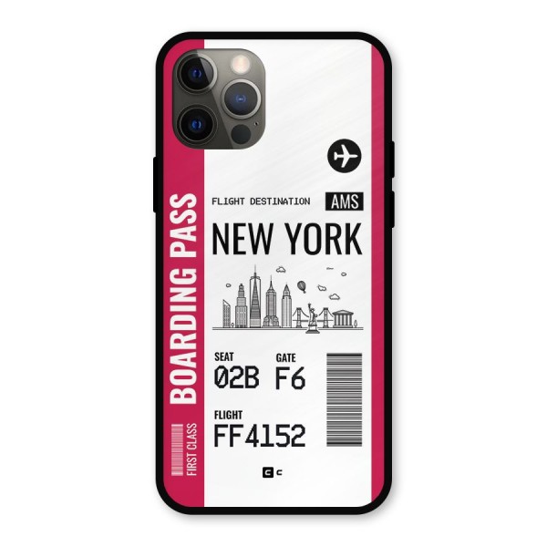New York Boarding Pass Metal Back Case for iPhone 12 Pro
