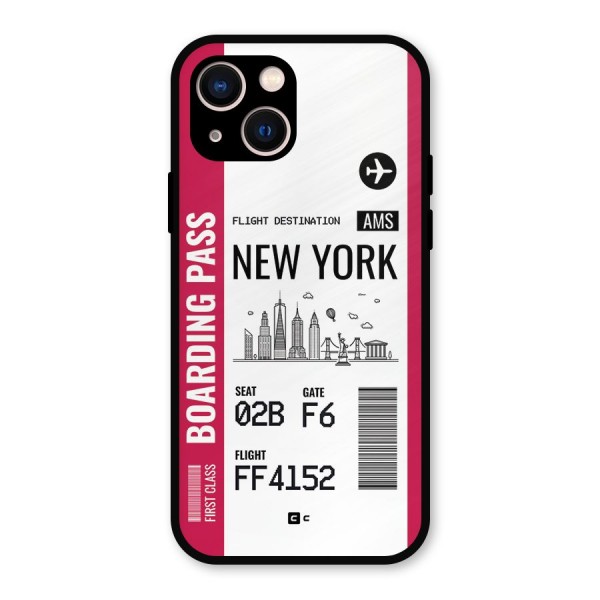 New York Boarding Pass Metal Back Case for iPhone 13
