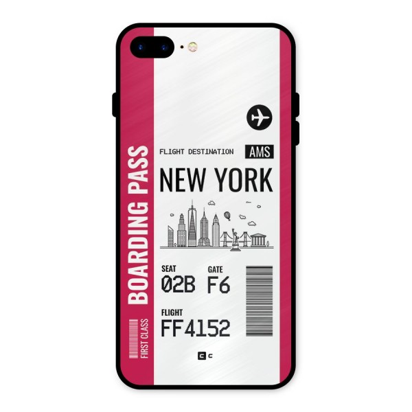 New York Boarding Pass Metal Back Case for iPhone 8 Plus