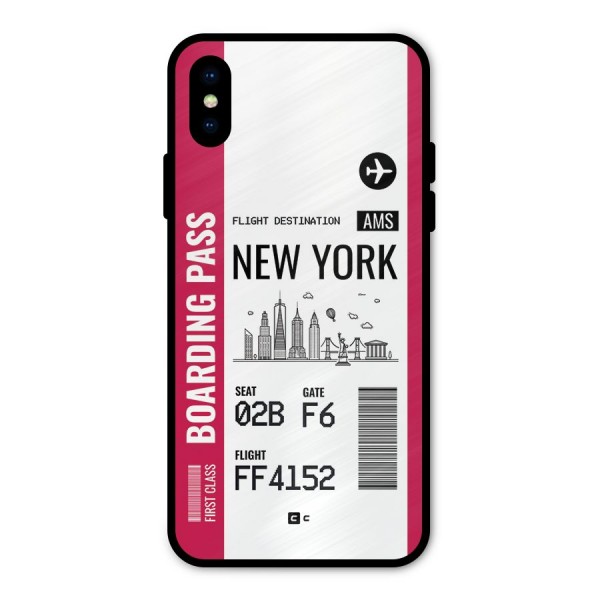 New York Boarding Pass Metal Back Case for iPhone X