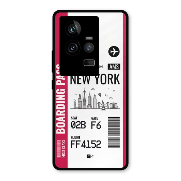 New York Boarding Pass Metal Back Case for iQOO 11 5G