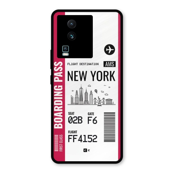 New York Boarding Pass Metal Back Case for iQOO Neo 7 Pro