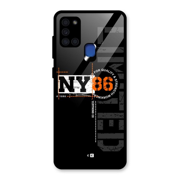 New York Limited Glass Back Case for Galaxy A21s