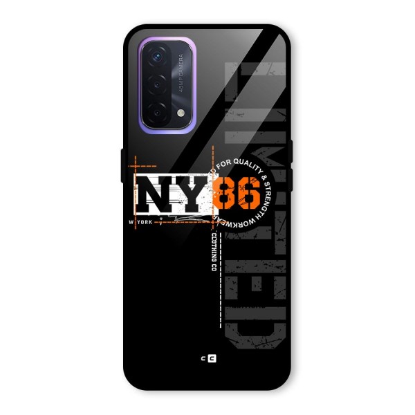 New York Limited Glass Back Case for Oppo A74 5G