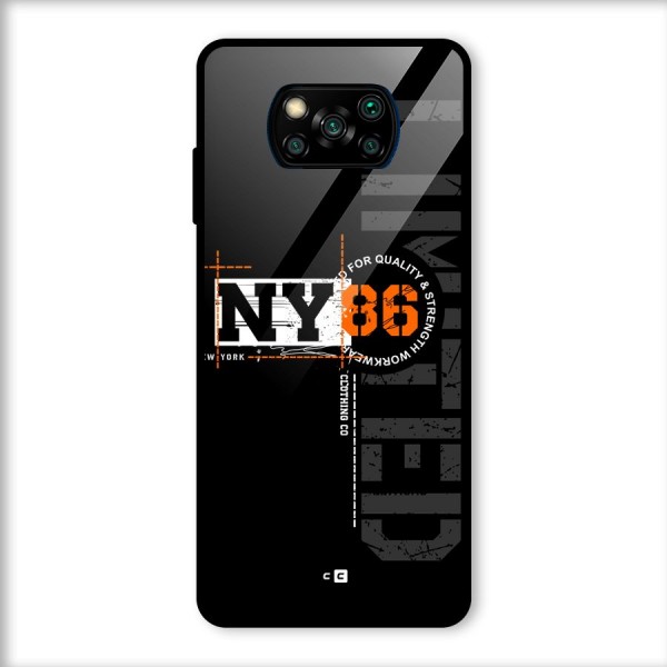 New York Limited Glass Back Case for Poco X3