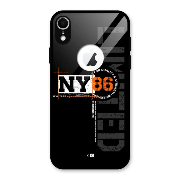 New York Limited Glass Back Case for iPhone XR Logo Cut