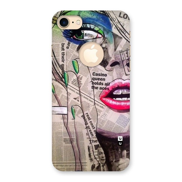 Newspaper Girl Art Back Case for iPhone 7 Logo Cut