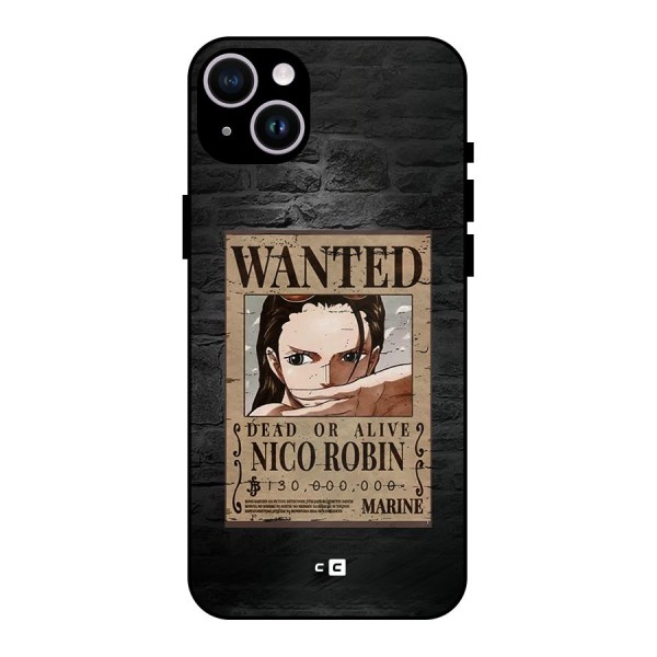 Nico Robin Wanted Metal Back Case for iPhone 14 Plus