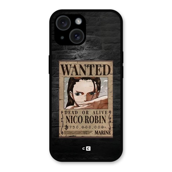 Nico Robin Wanted Metal Back Case for iPhone 15