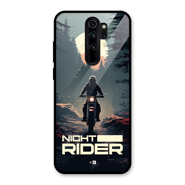 Night Rider Glass Back Case for Redmi Note 8 Pro