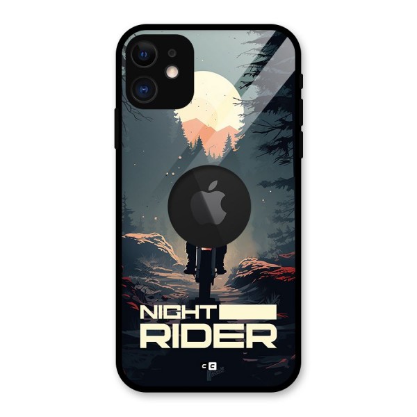 Night Rider Glass Back Case for iPhone 11 Logo Cut
