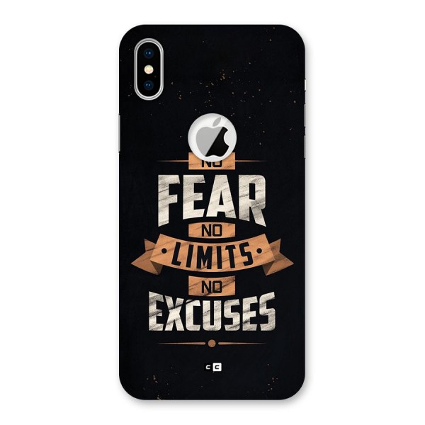 No Excuse Back Case for iPhone X Logo Cut