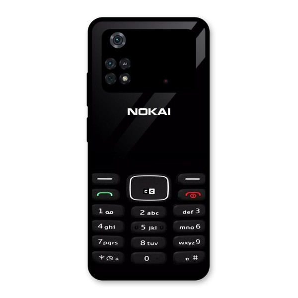 Nokia Bar Print Glass Back Case for Poco M4 Pro 4G
