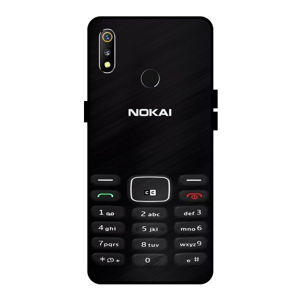Nokia Bar Print Metal Back Case for Realme 3