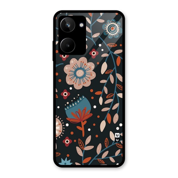 Nordic Arts Flowery Space Glass Back Case for Realme 10