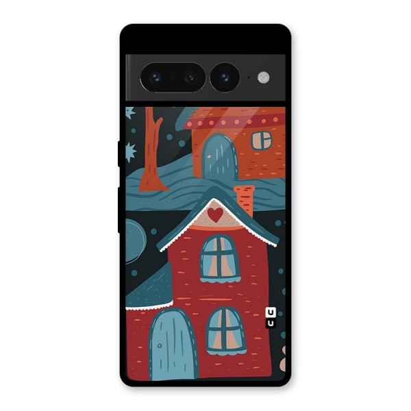 Nordic Arts Houses Glass Back Case for Google Pixel 7 Pro