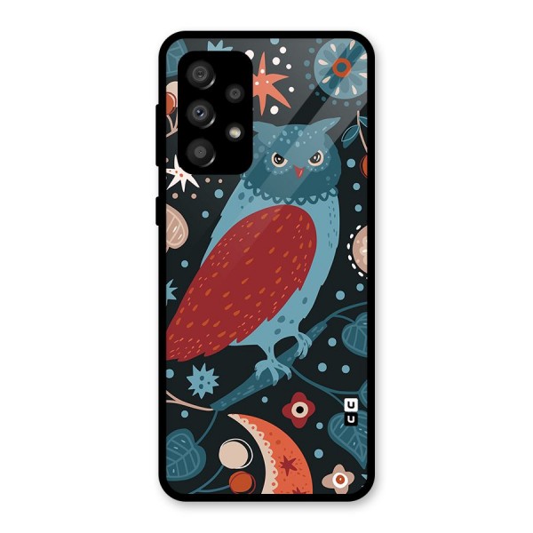 Nordic Arts Owl Glass Back Case for Galaxy A32