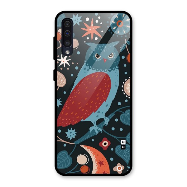 Nordic Arts Owl Glass Back Case for Galaxy A50