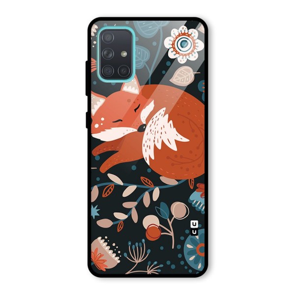 Nordic Arts Sleeping Fox Glass Back Case for Galaxy A71
