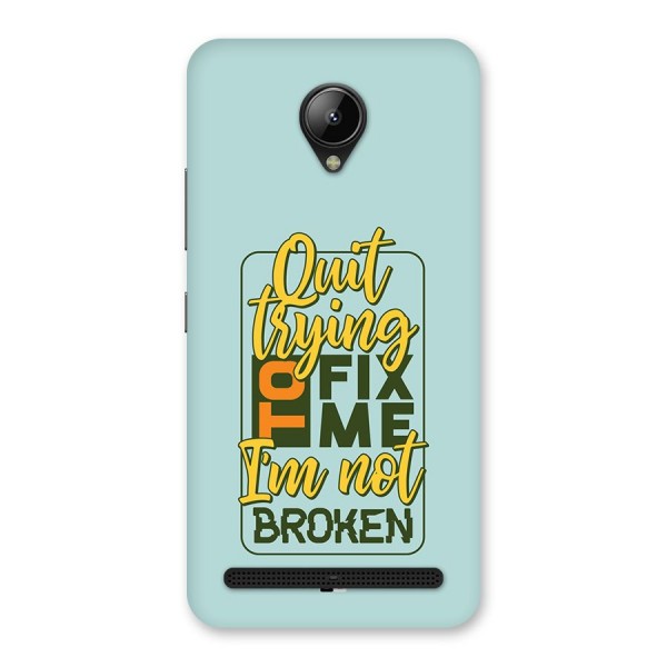 Not Broken Back Case for Lenovo C2