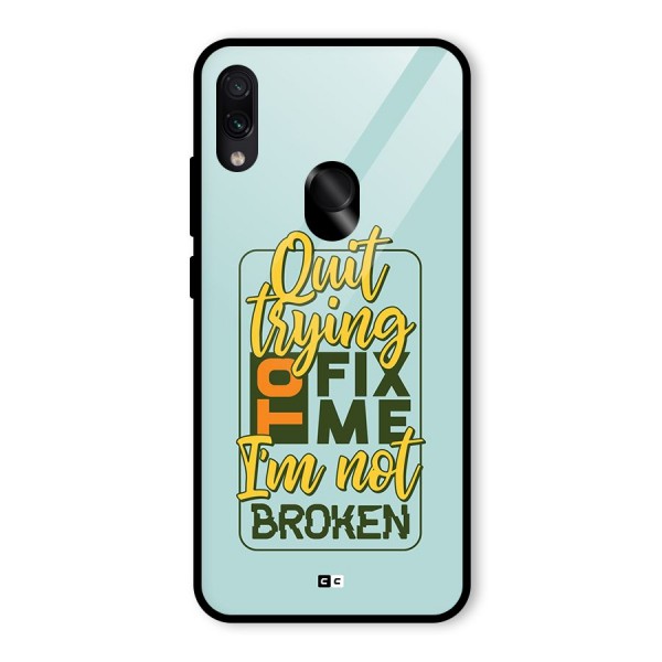 Not Broken Glass Back Case for Redmi Note 7S