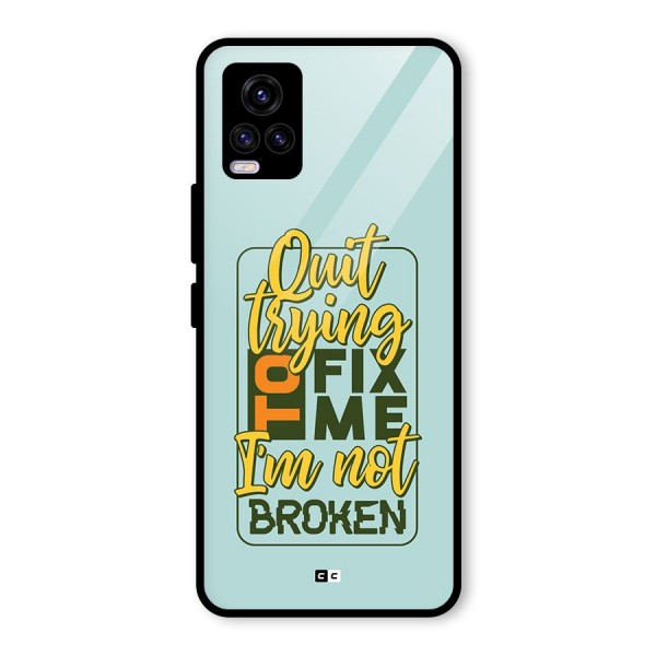 Not Broken Glass Back Case for Vivo V20 2021
