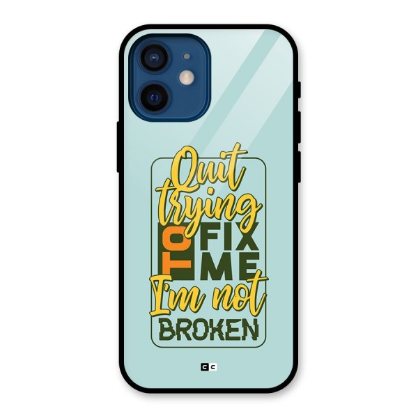 Not Broken Glass Back Case for iPhone 12 Mini