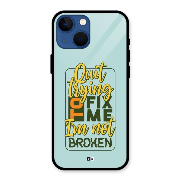 Not Broken Glass Back Case for iPhone 13 Mini