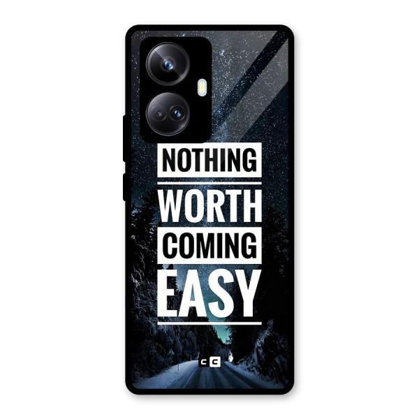 Nothing Worth Easy Glass Back Case for Realme 10 Pro Plus