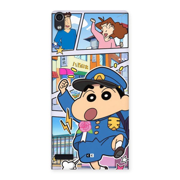 Officer Shinchan Back Case for Ascend P6