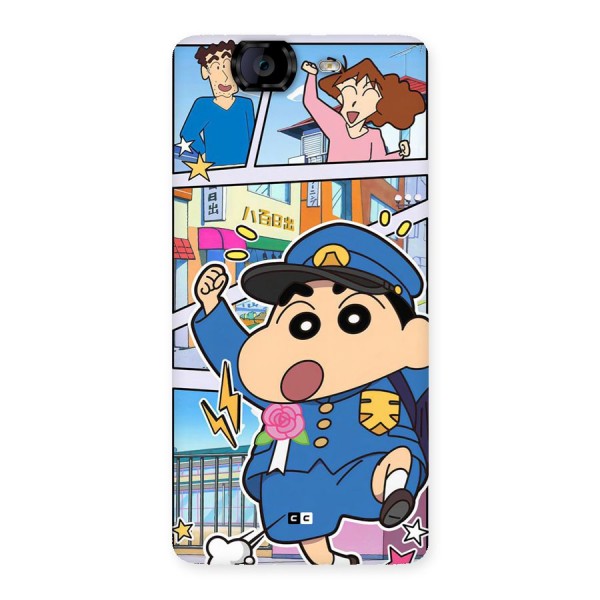 Officer Shinchan Back Case for Canvas Knight A350