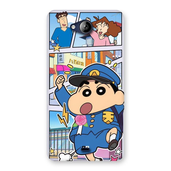 Officer Shinchan Back Case for Canvas Play Q355