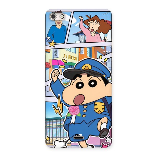 Officer Shinchan Back Case for Canvas Silver 5