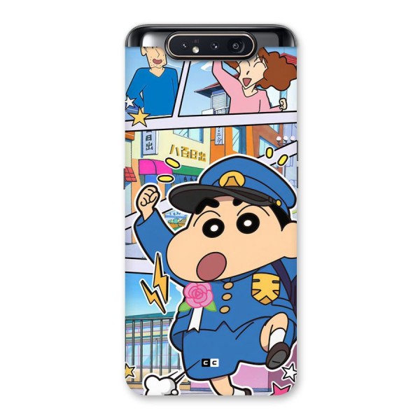 Officer Shinchan Back Case for Galaxy A80