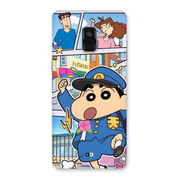 Officer Shinchan Back Case for Galaxy A8 Plus