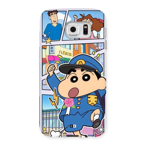 Officer Shinchan Back Case for Galaxy S6