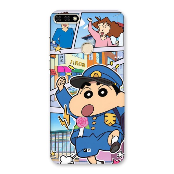 Officer Shinchan Back Case for Honor 7A