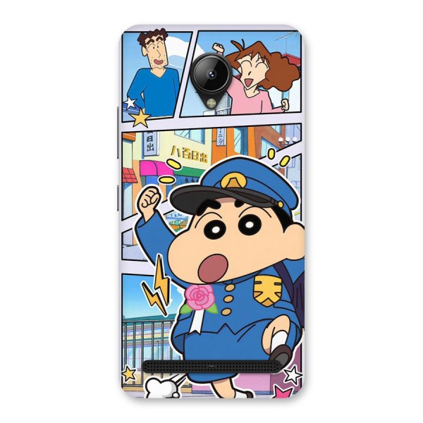 Officer Shinchan Back Case for Lenovo C2