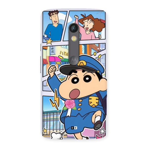 Officer Shinchan Back Case for Moto X Play