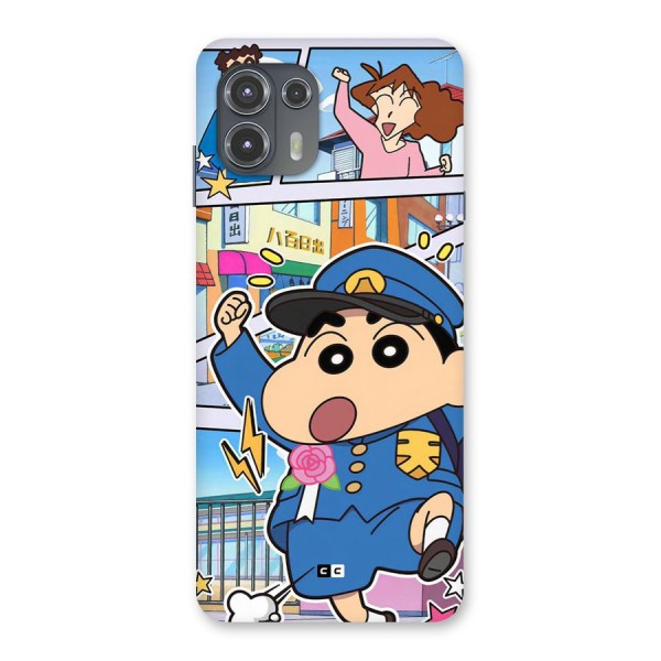 Officer Shinchan Back Case for Motorola Edge 20 Fusion