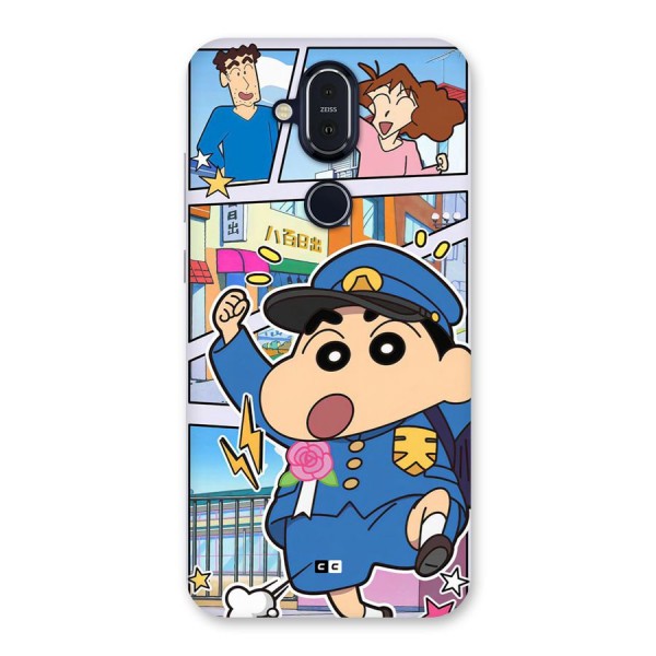 Officer Shinchan Back Case for Nokia 8.1