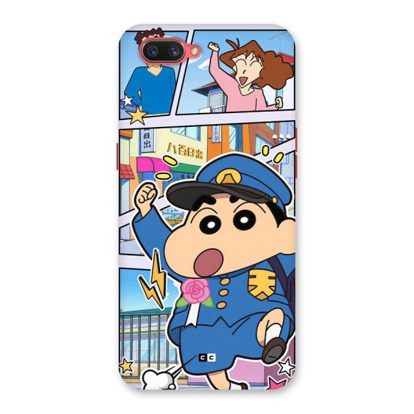 Officer Shinchan Back Case for Oppo A3s