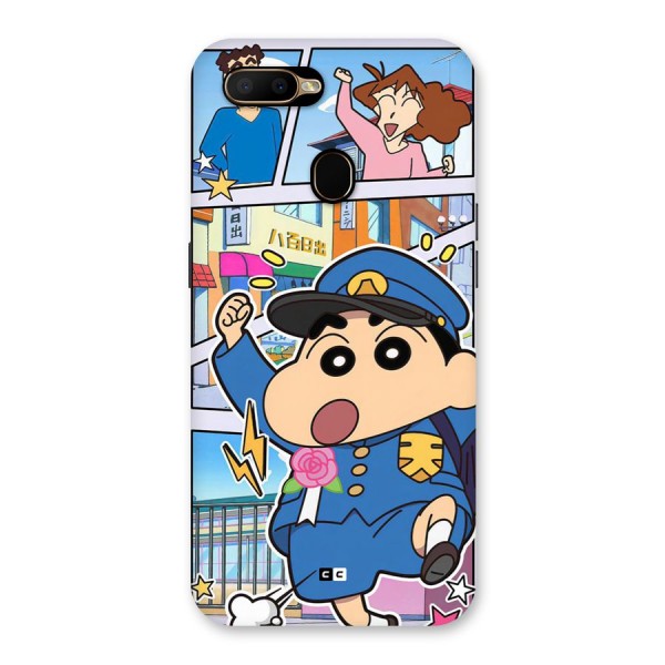 Officer Shinchan Back Case for Oppo A5s